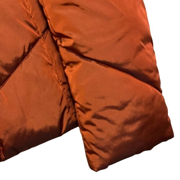 Womens Mind Body Love Burnt Orange Puffer Jacket - Size Small - Picture 7 of 10